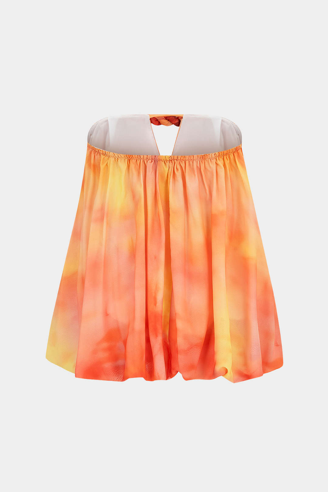 Tie Dye Print Chiffon Cut Out Twist Knot Tube Top