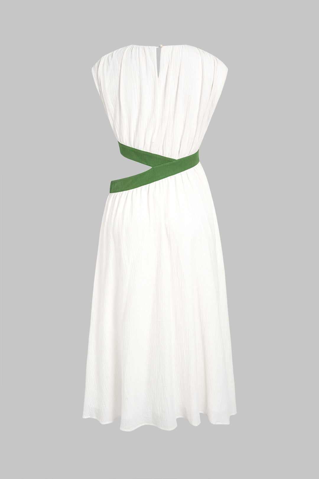 Robe midi sans manches découpée contrastante