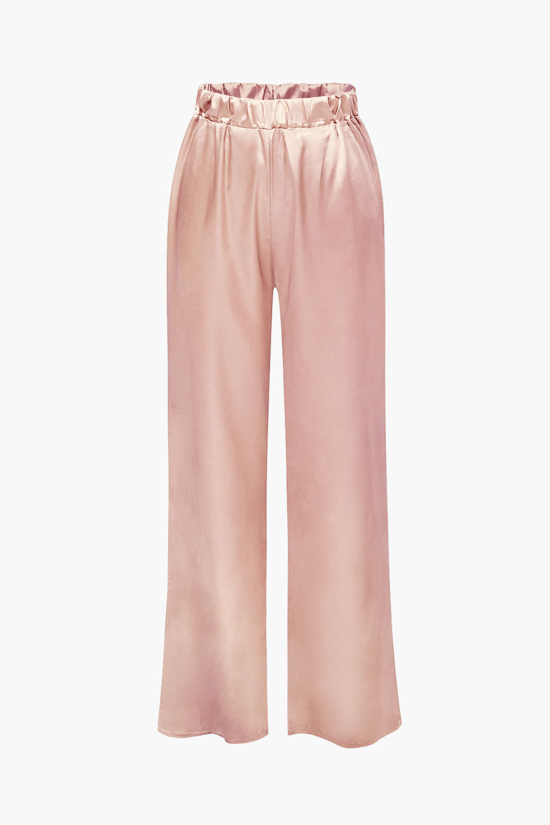 Ensemble chemise à manches longues boutonnée en satin et pantalon
