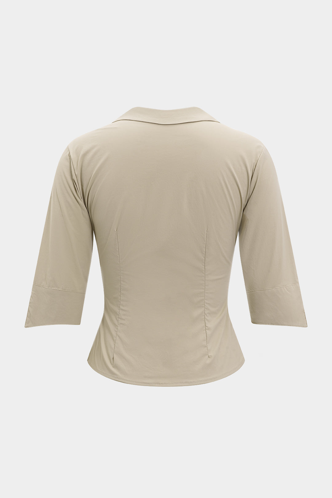Linen V-Neck Button Pocket Short-Sleeve Shirt