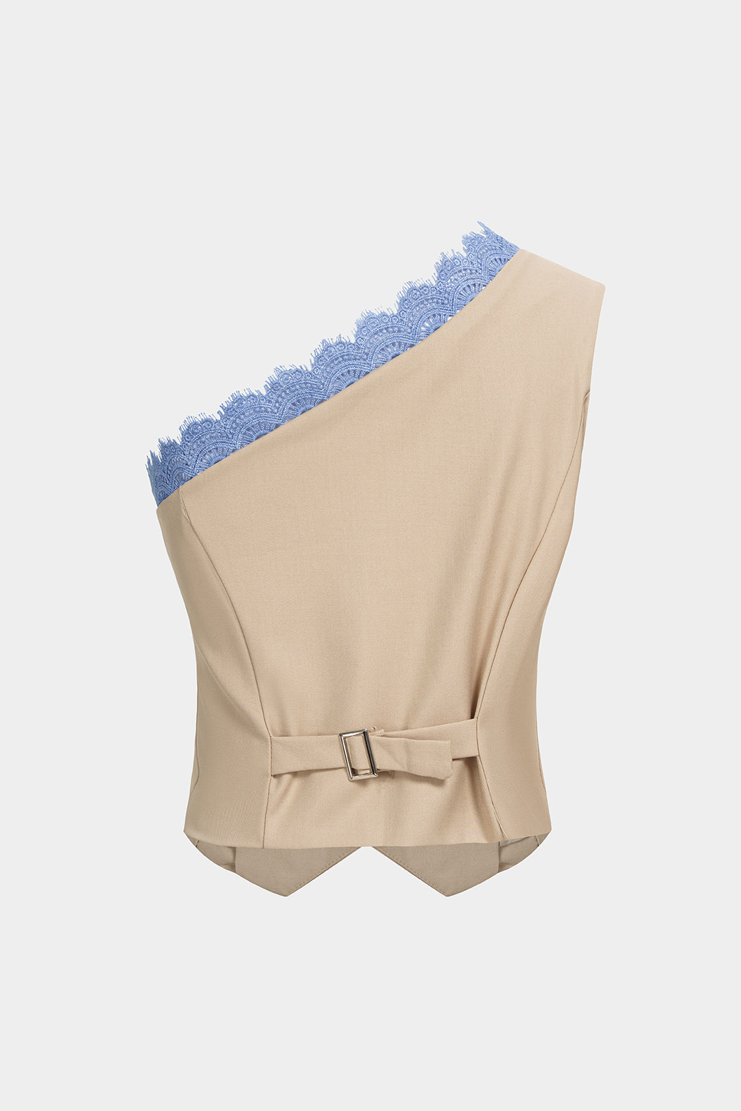 Patchwork-Spitze-Ein-Schulter-Tanktop