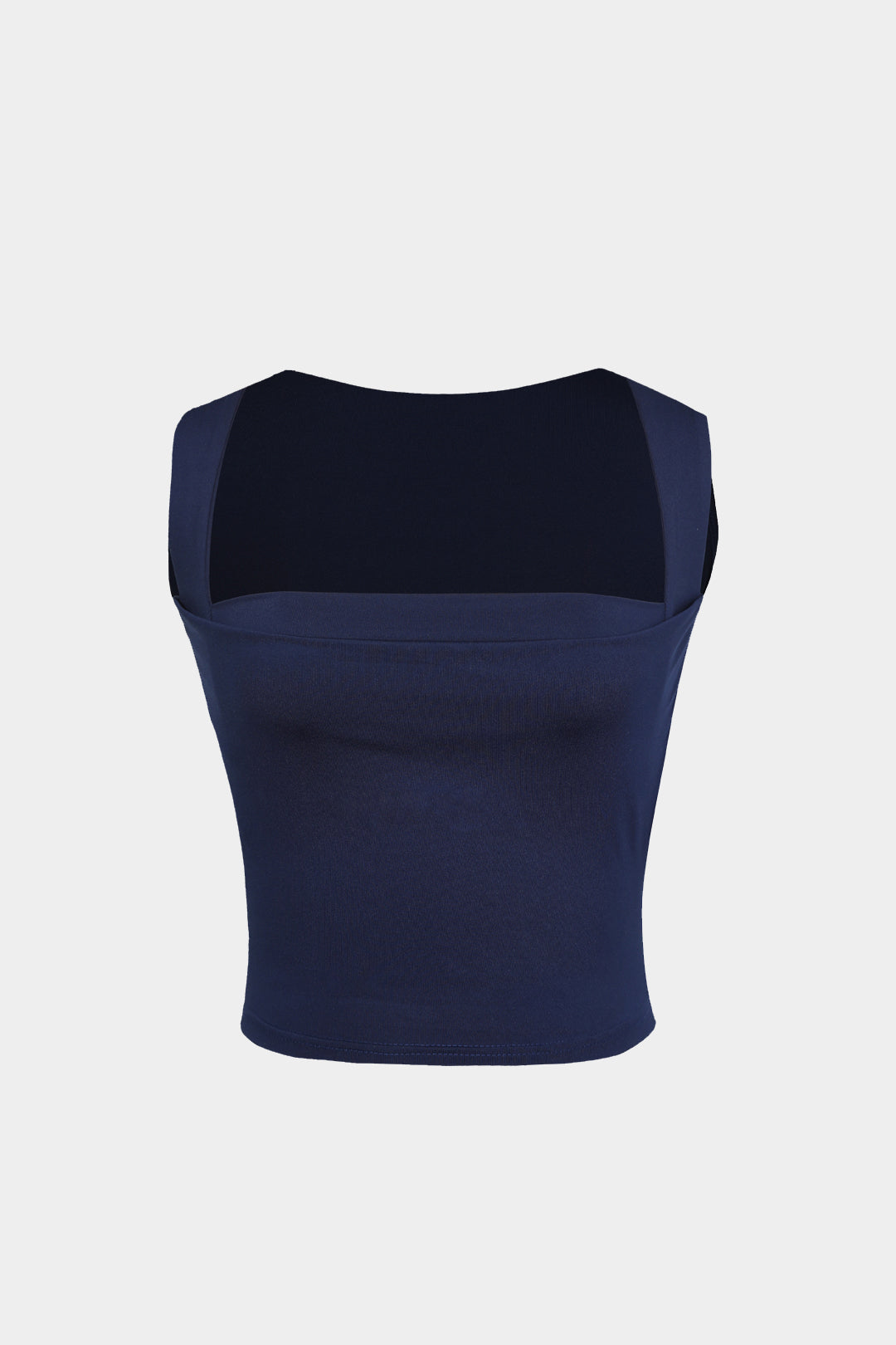 Einfaches bauchfreies Tanktop mit eckigem Ausschnitt