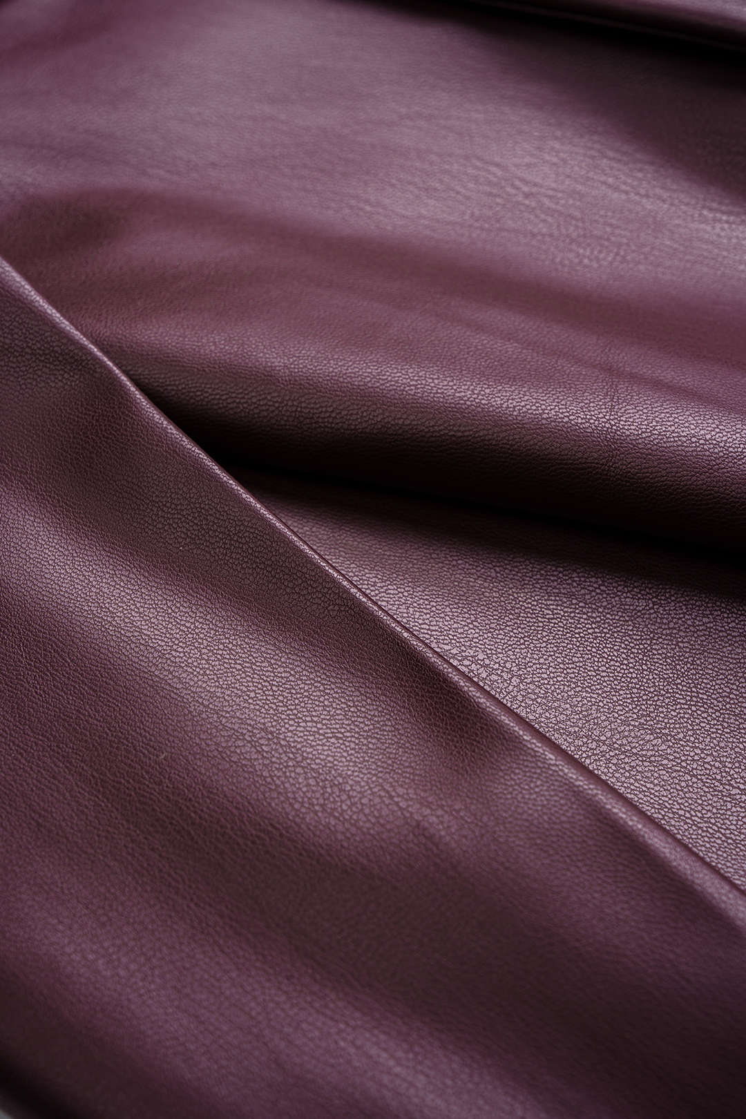 Faux Leather Belted Ruched Wide Leg Pants