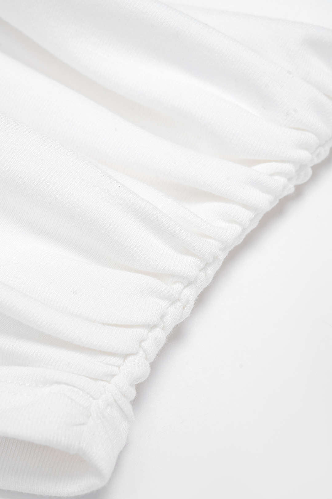 Letter Embroidery Round Neck Ruched Short Sleeve T-Shirt