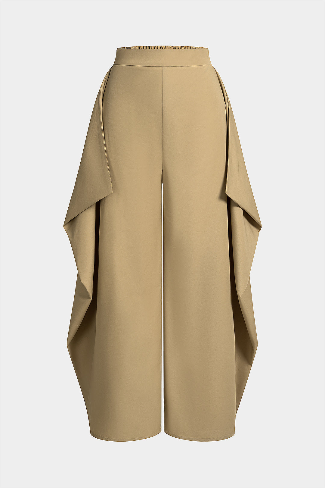 Ruffle Ruched Wide Leg Pants