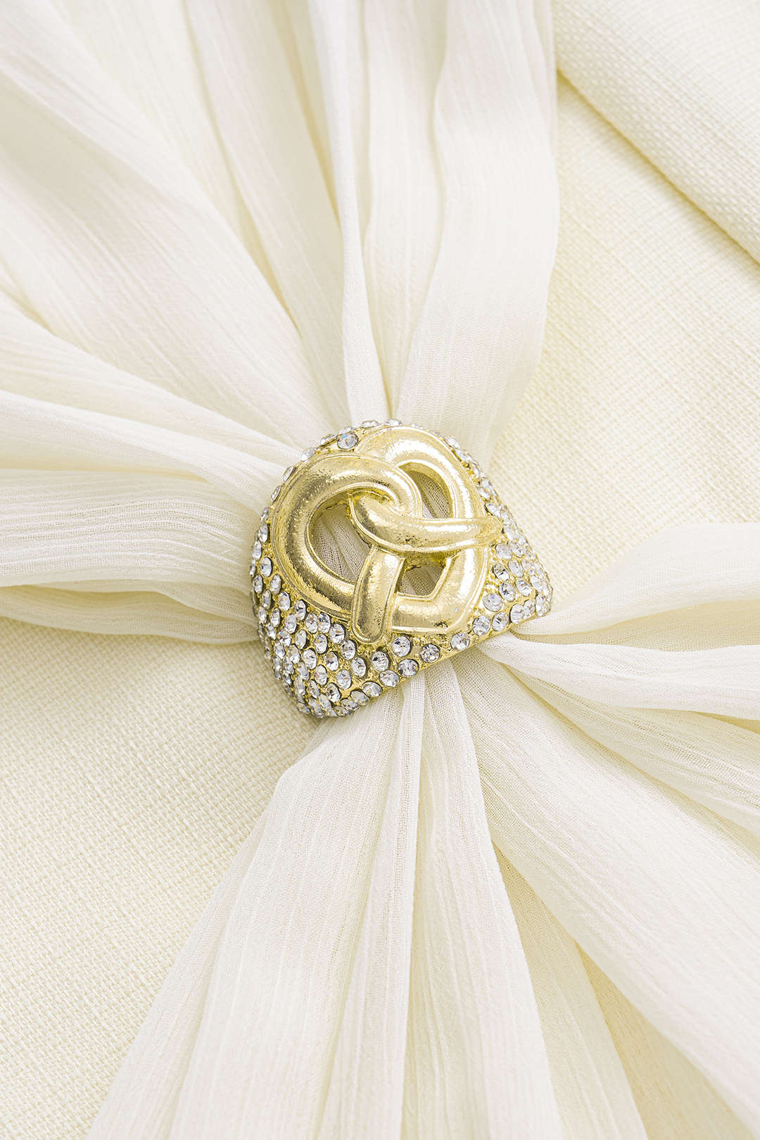 Mesh Twist Knot Ruched Metallic Decor Zipper Tube Top