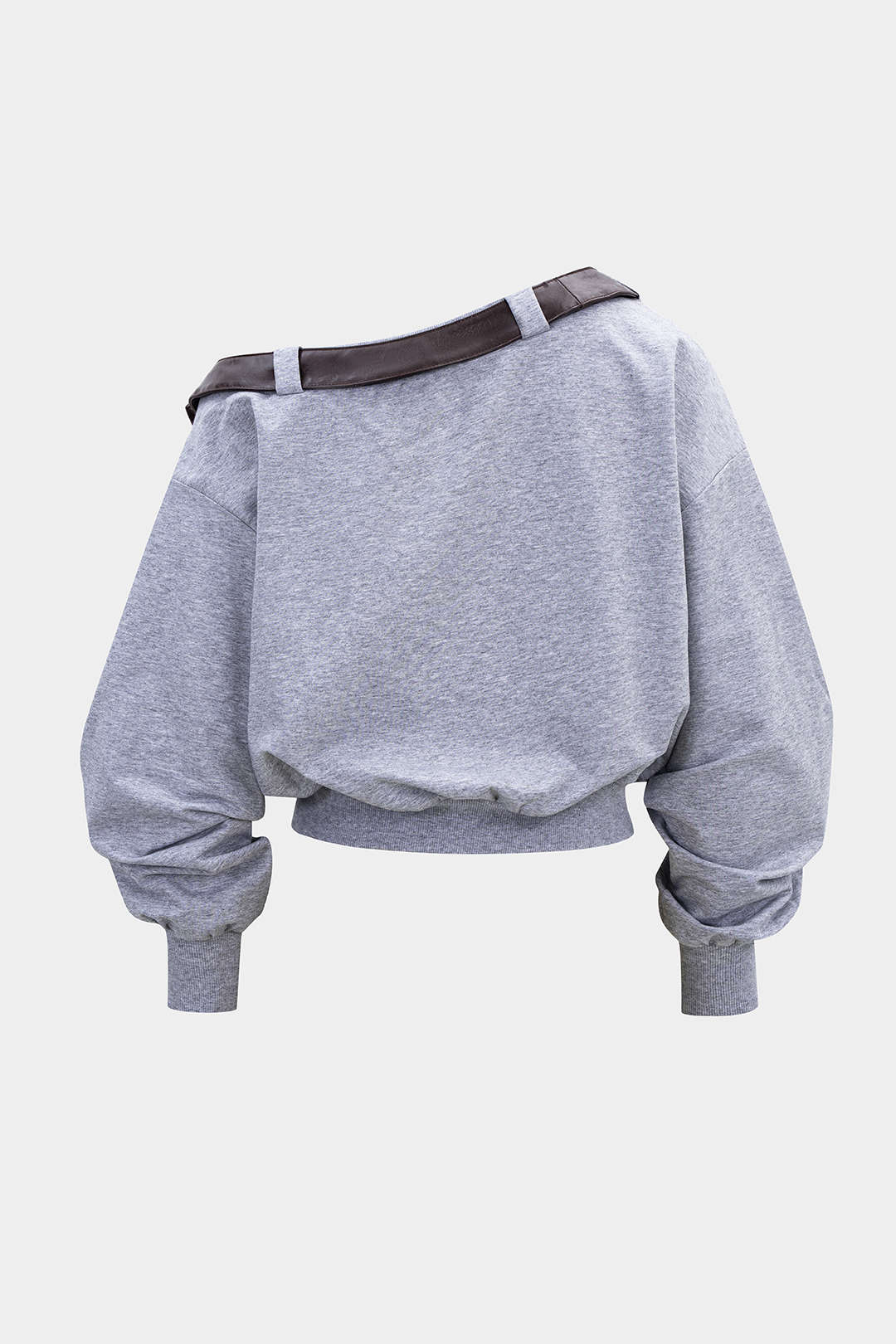 Letter Print One Shoulder Belt Sweatshirt