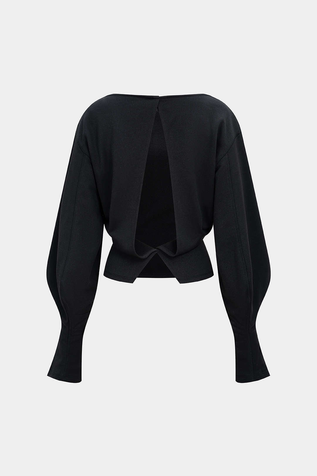 Off Shoulder Slit Corset Waist Gigot Sleeve Sweatshirt