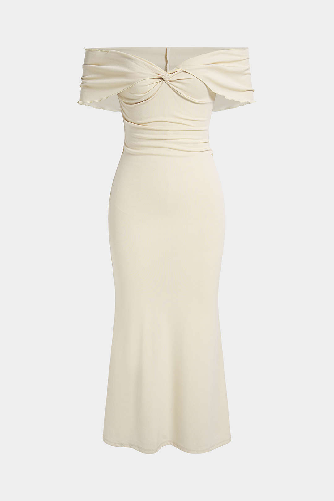 Off Shoulder Twist Knot Sleeveless Maxi Dress