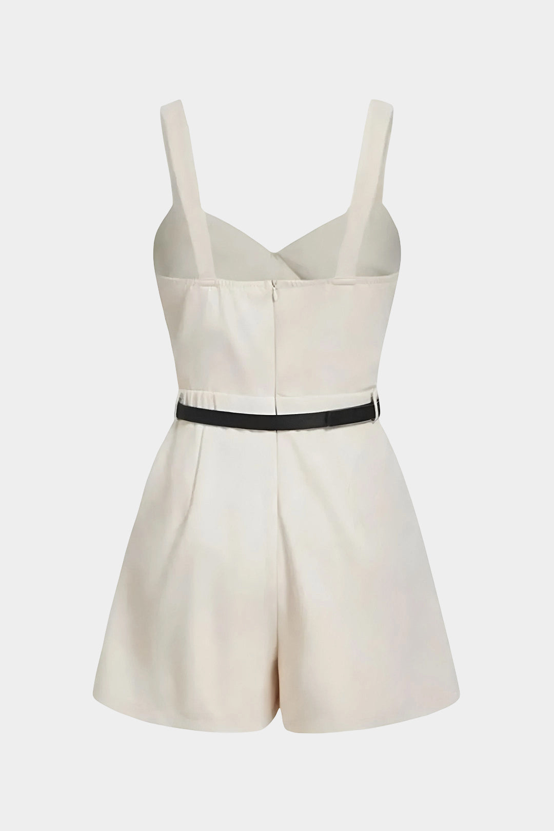 Ärmelloser Jumpsuit mit überkreuztem Raffgürtel