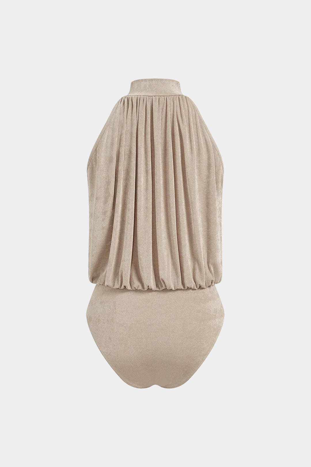 Mock Neck Ruched Sleeveless Bodysuit
