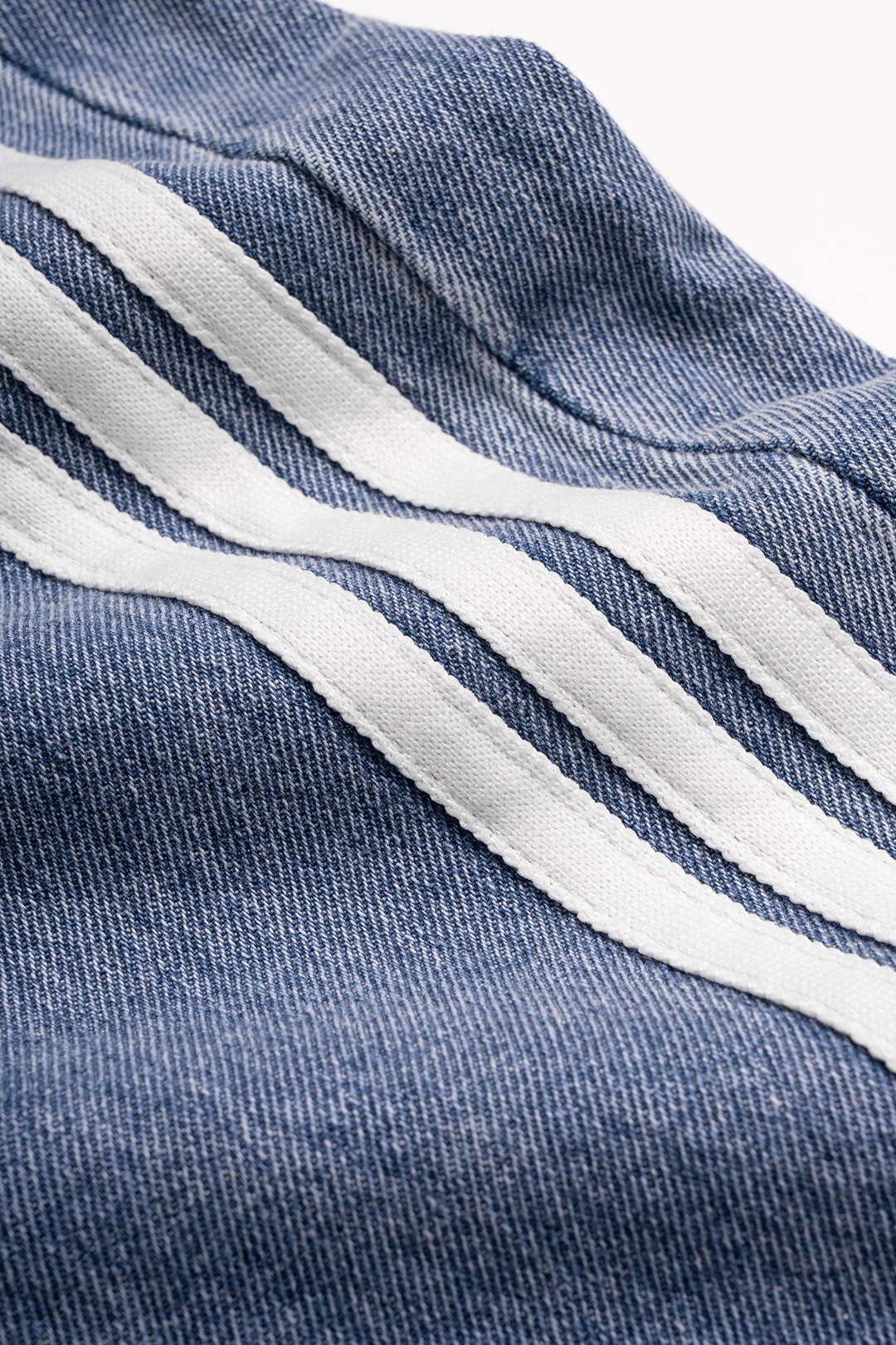 Denim Striped Tie Front Asymmetrical Jeans