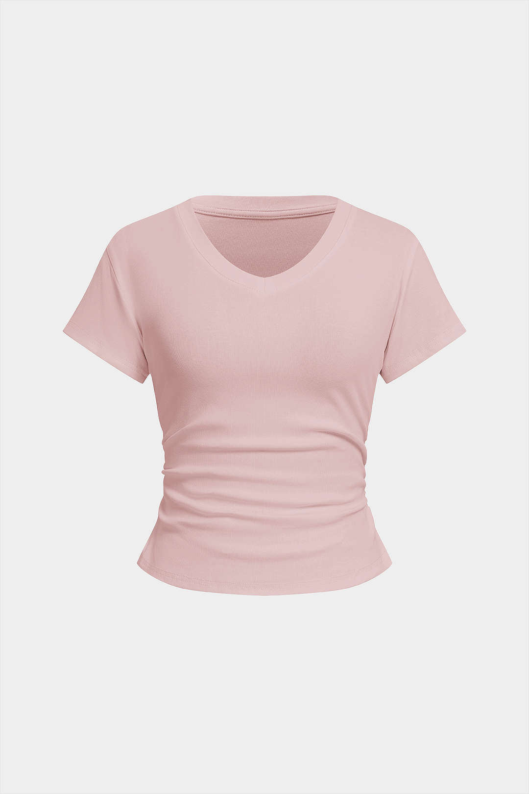 V-Ausschnitt Kurzarm-T-Shirt