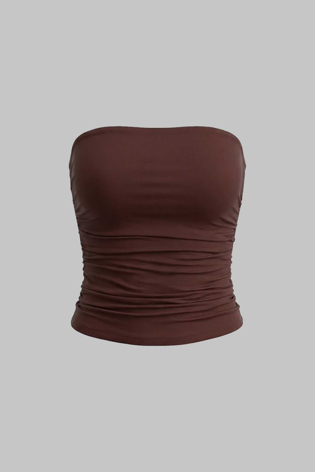 Haut bustier basique froncé uni