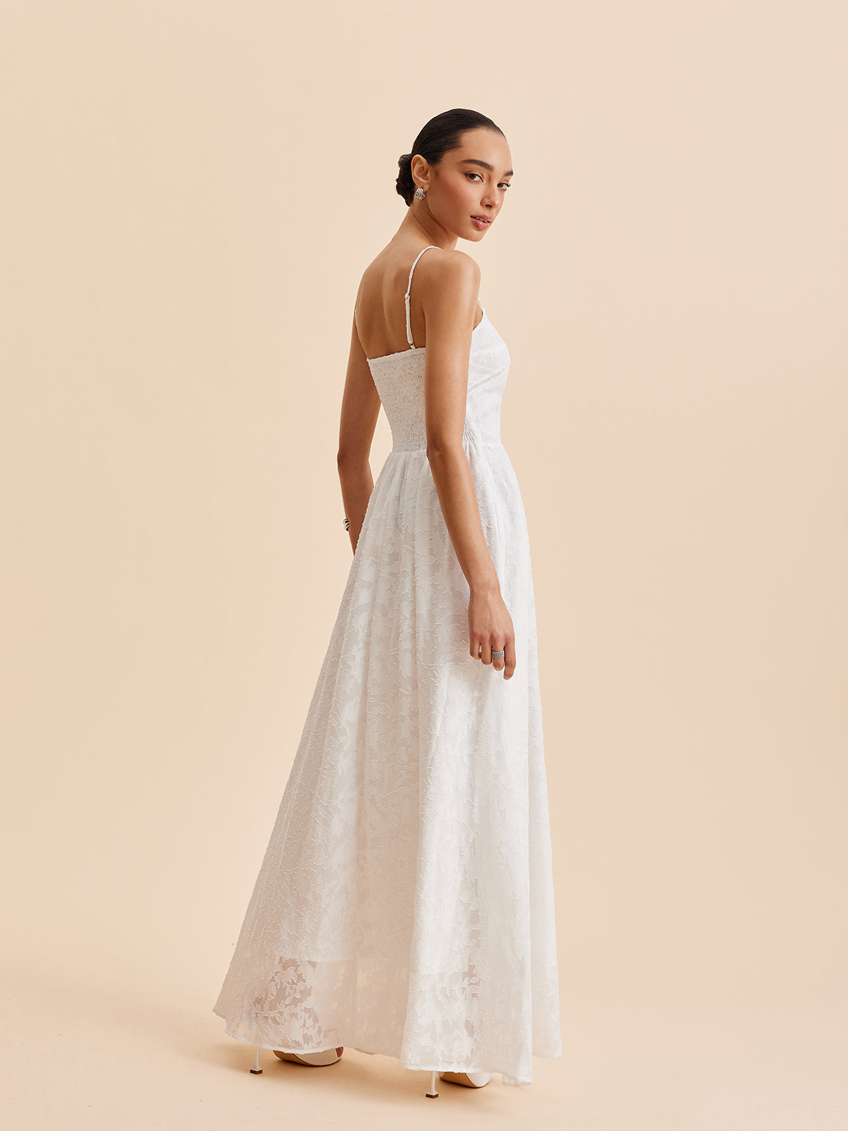 Chiffon Floral Lace Cami Dress