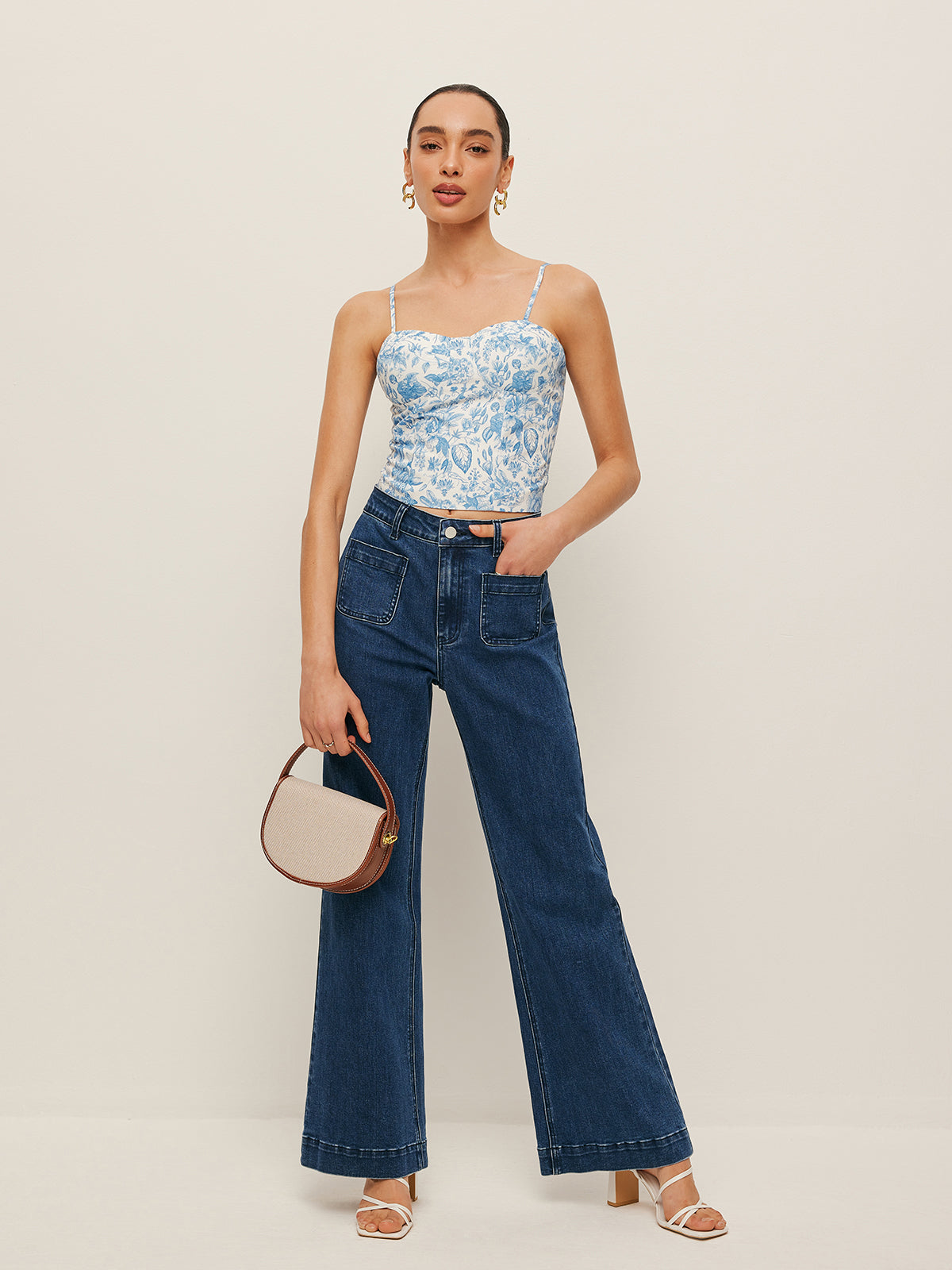 Floral Print Corset Crop Top