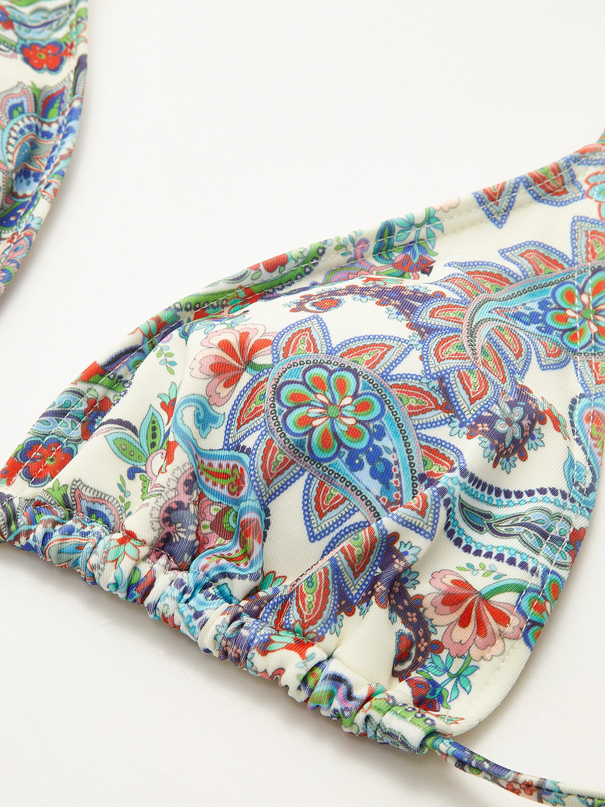 Tie-Back Bikini Set with Paisley Print Cover-Up