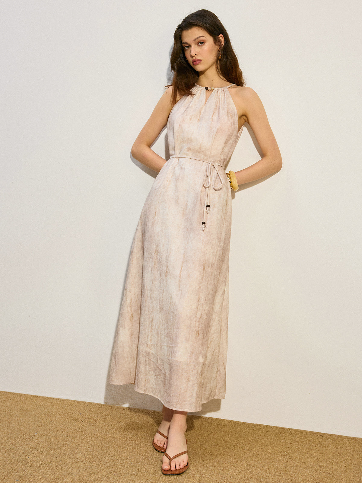 Pocketed Tied Maxi Dress