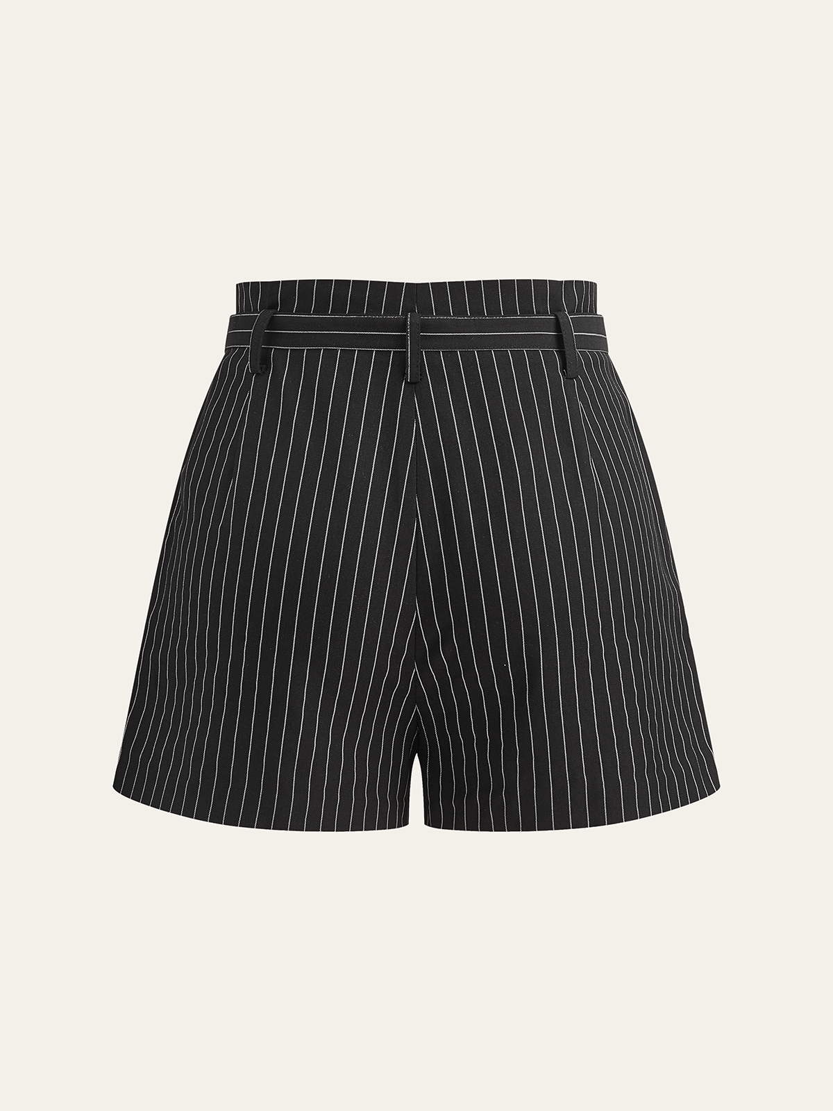 Belted Striped Shorts