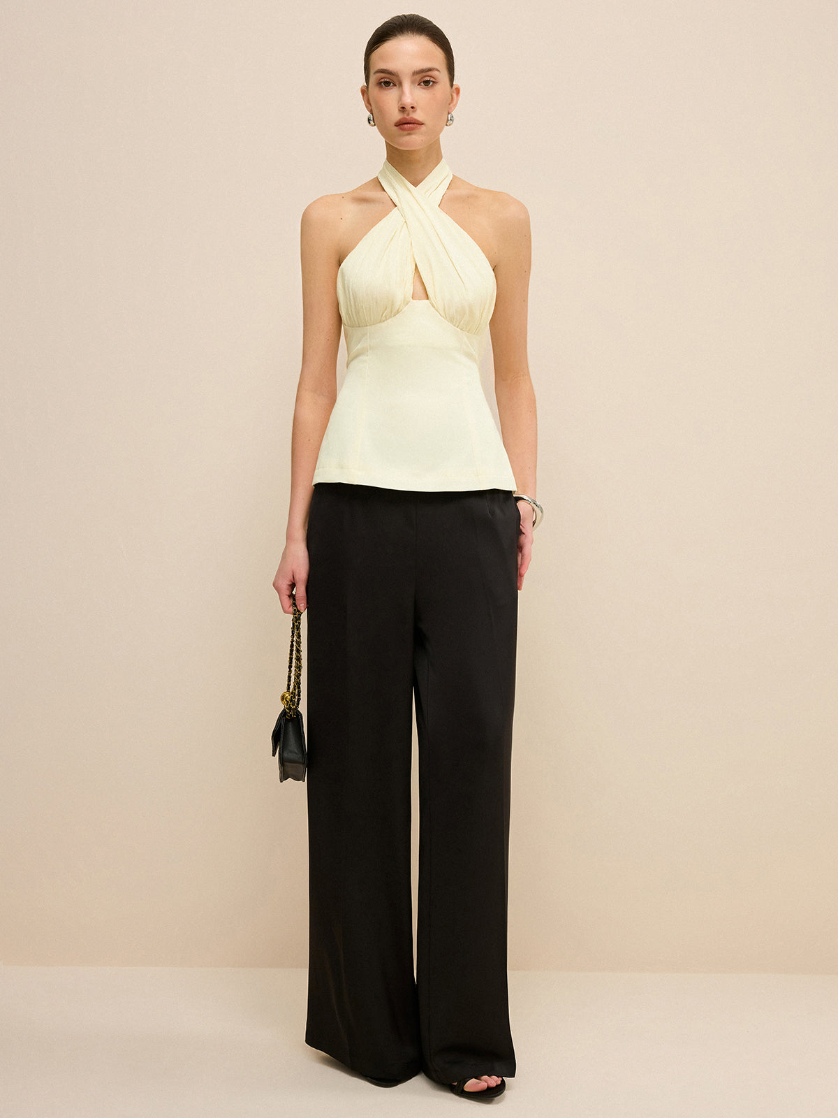 Cross-Over Halter Backless Tank Top