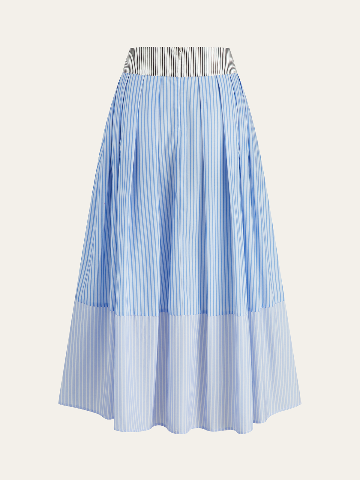 Metal Detail Striped Maxi Skirt