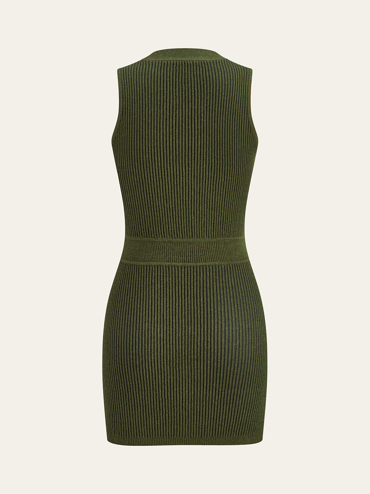 Sleeveless Textured Buttoned Fitted Sweater Dress