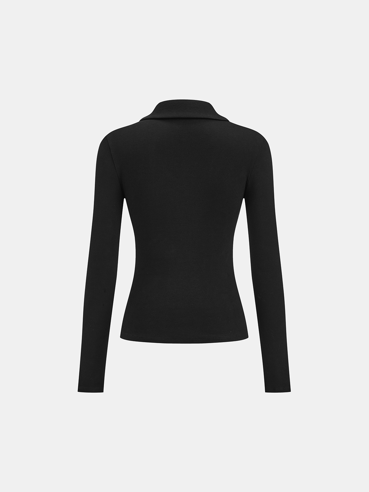 Polo V-Neck Ribbed Cotton Blend T-Shirt