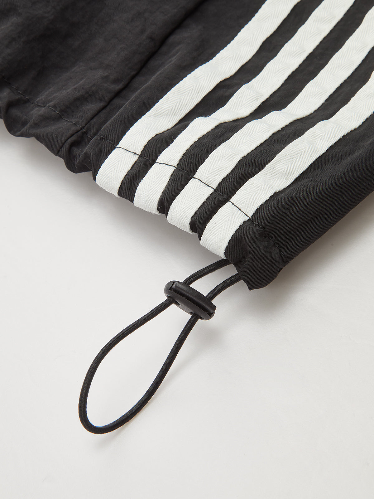 Denim Paneled Striped Drawstring Midi Skirt