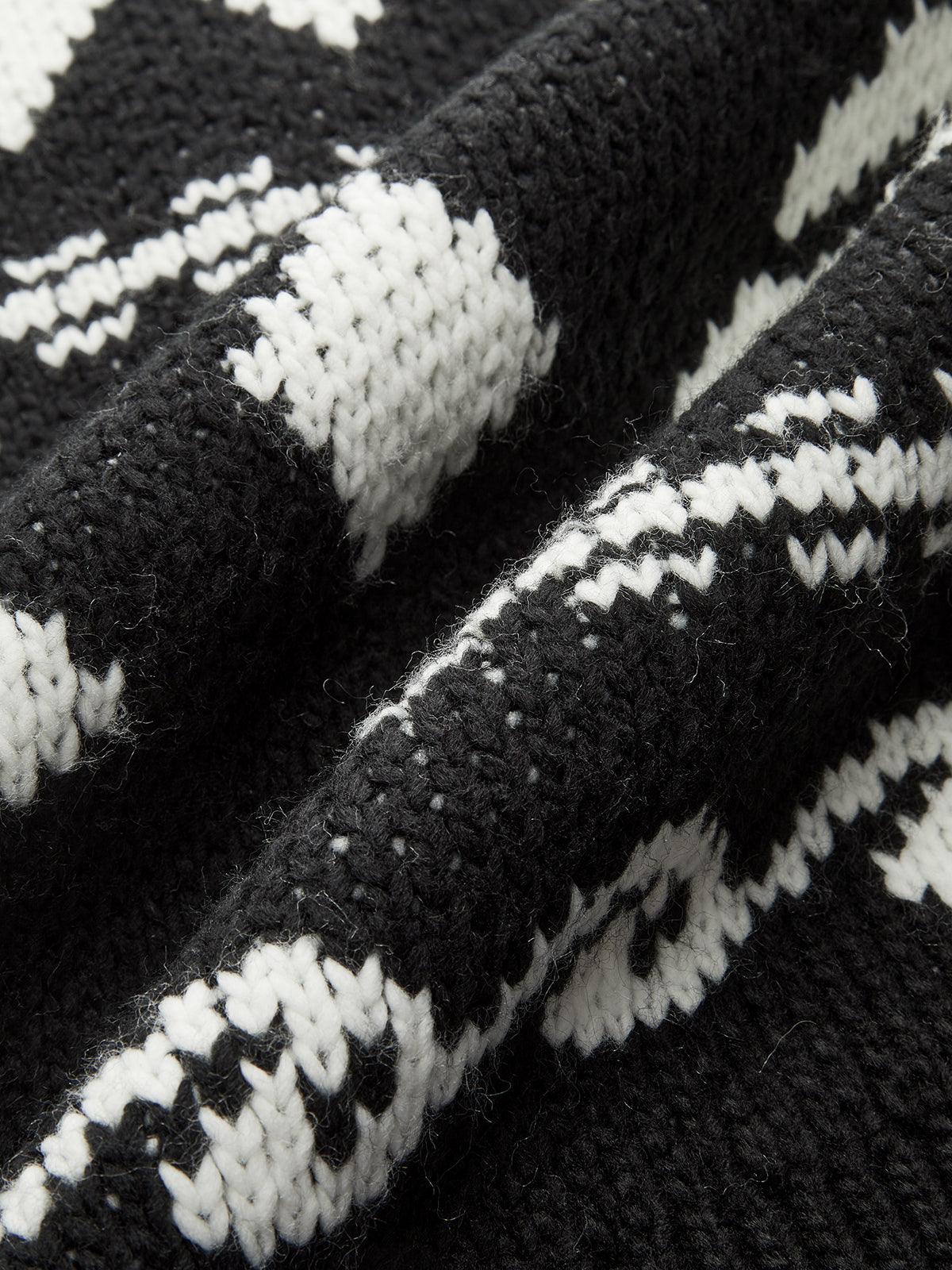 Fair Isle Zip-Up Knit Cardigan