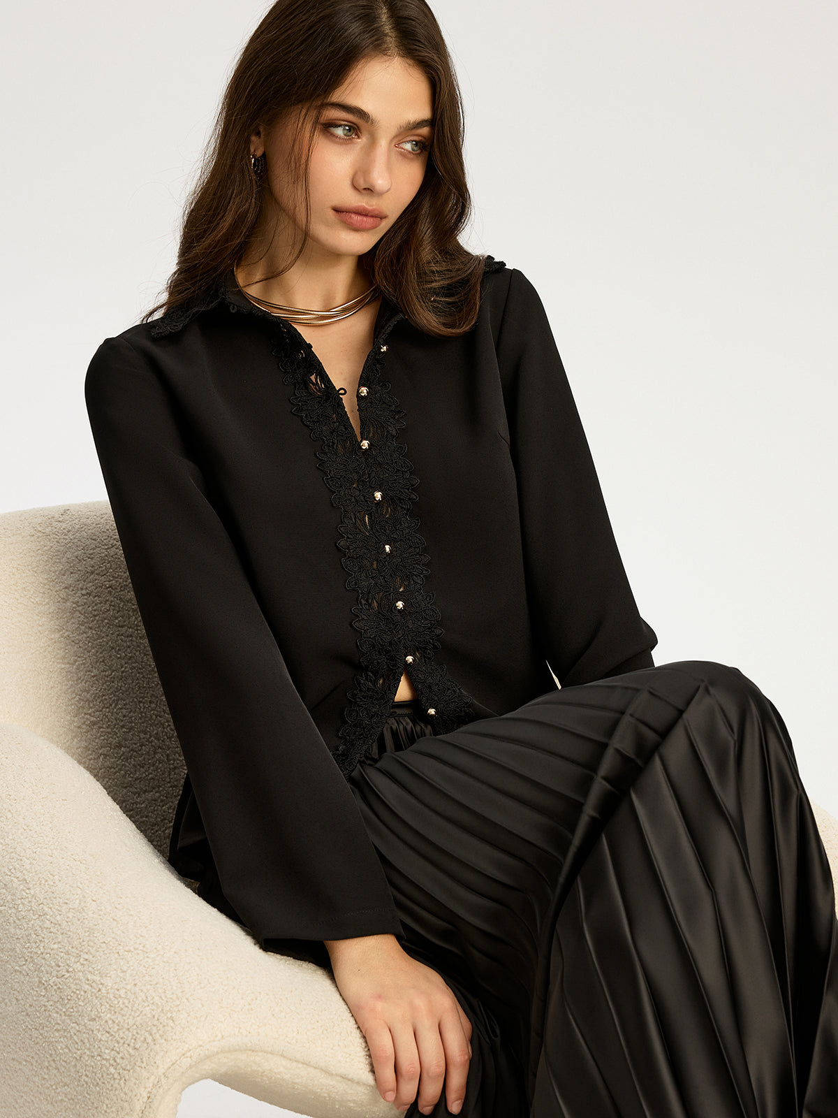 Lace Trimmed Blouse