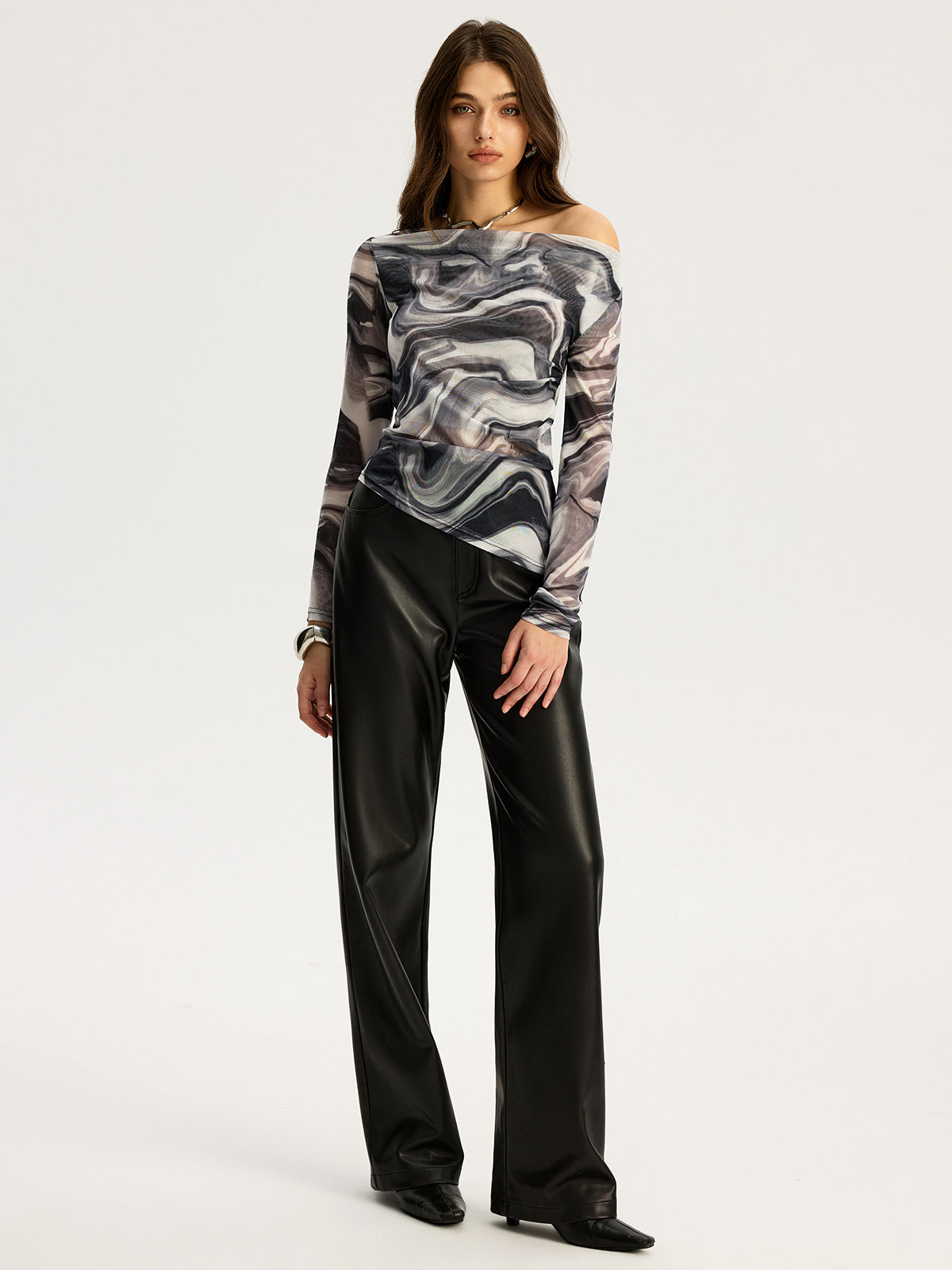 Stormy Mesh Off Shoulder Top