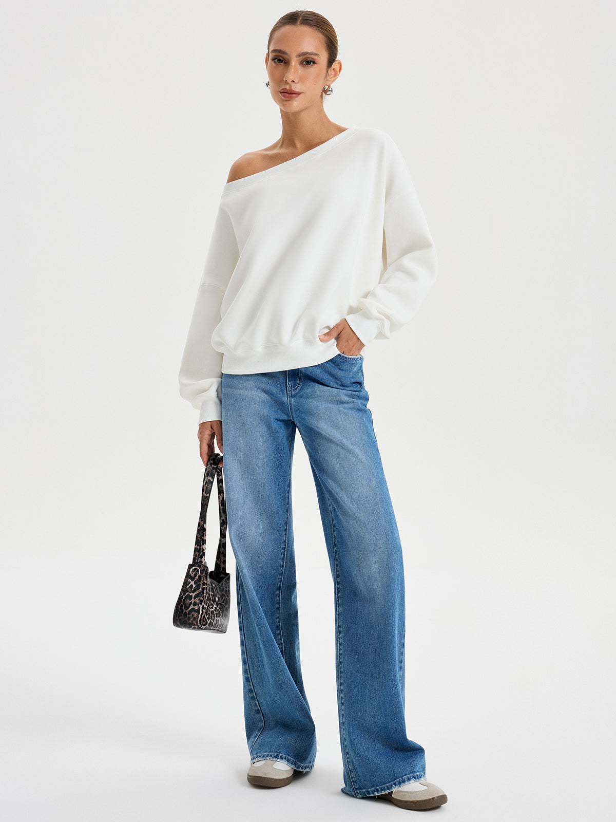 Off-Shoulder Oversized Sweatshirt