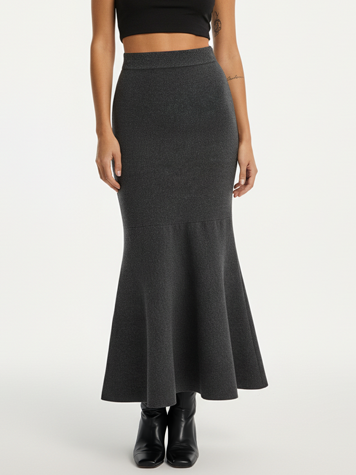 Knit Mermaid Midi Skirt