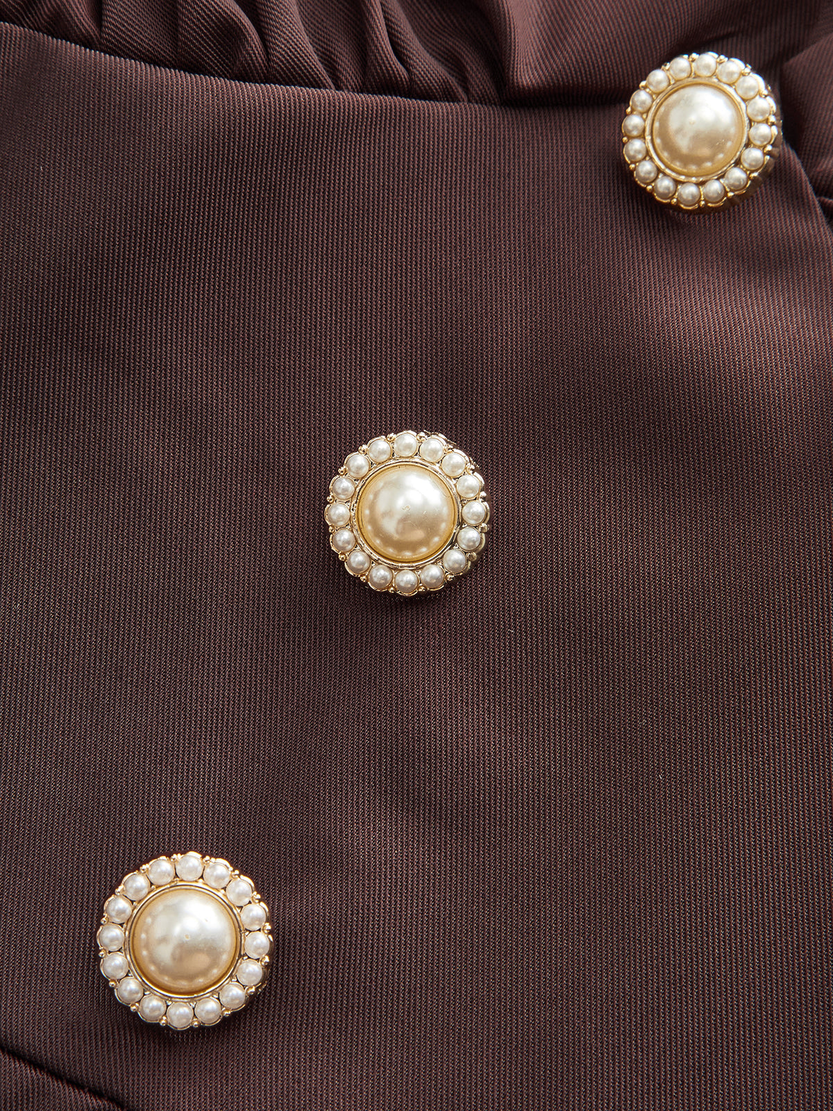 V-Neck Puff Sleeve Button Fitted Dress