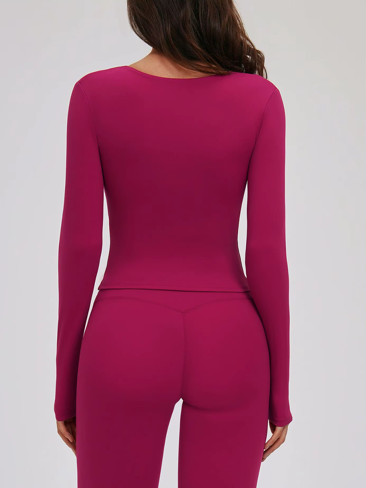 V-Ausschnitt Wickel-Kreuz Langarm Crop Top