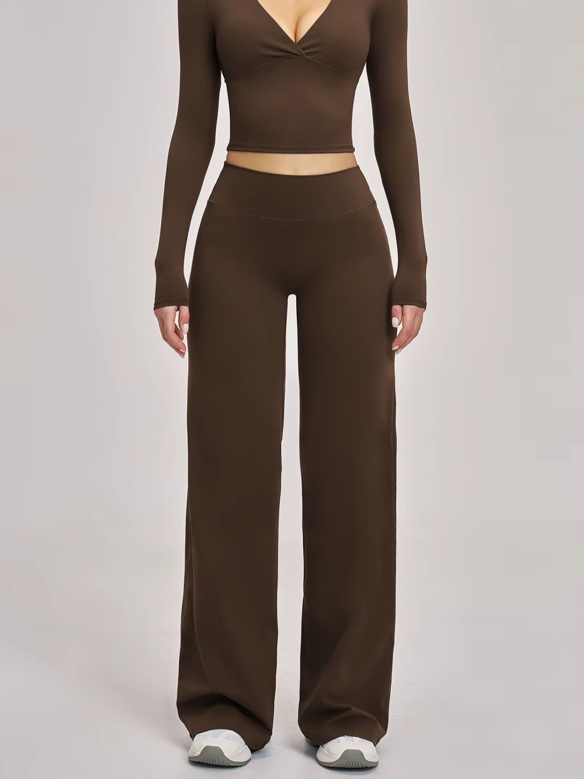 High-Waist Hose mit ausgestelltem Bein, volle Länge