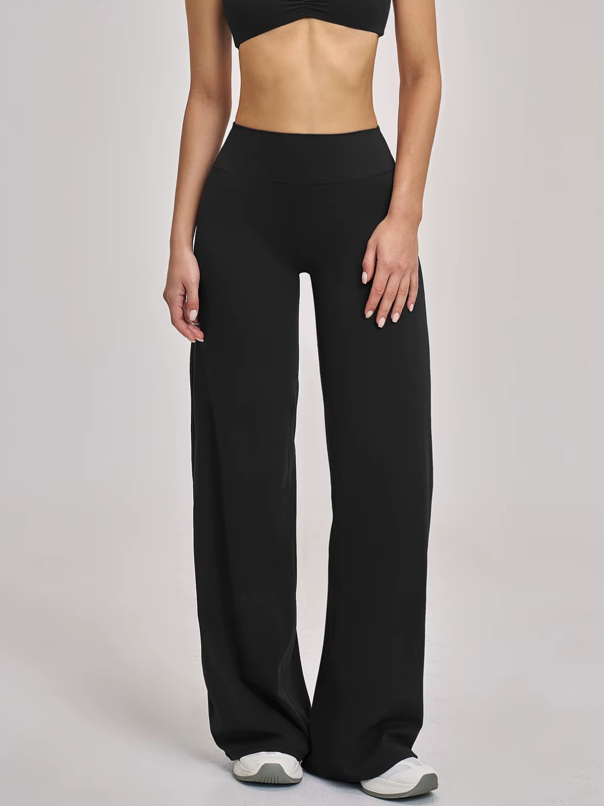 High-Waist-Hose mit Schlag und voller Länge