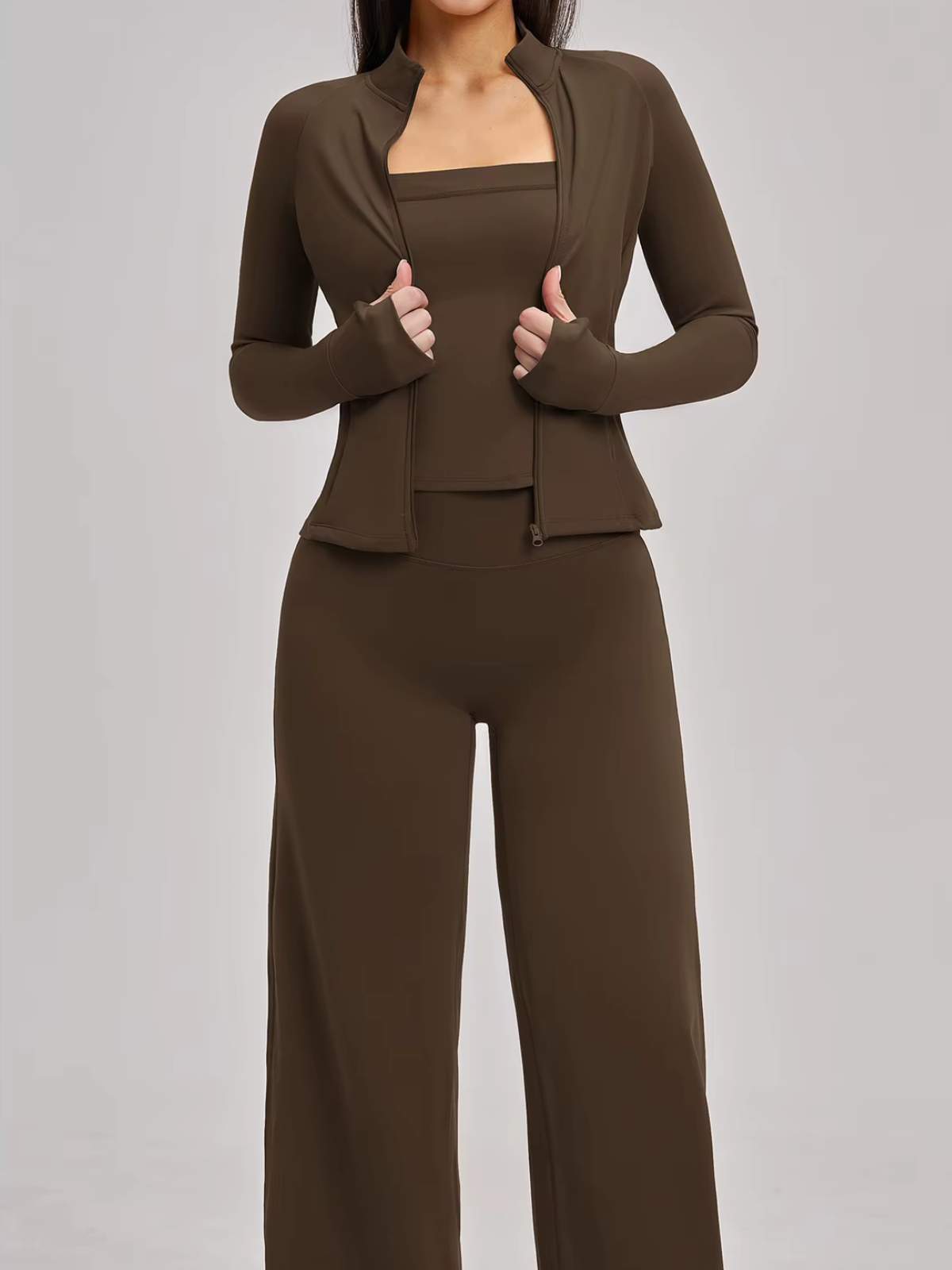 Mock Neck Full Zip Slim Fit Jacket