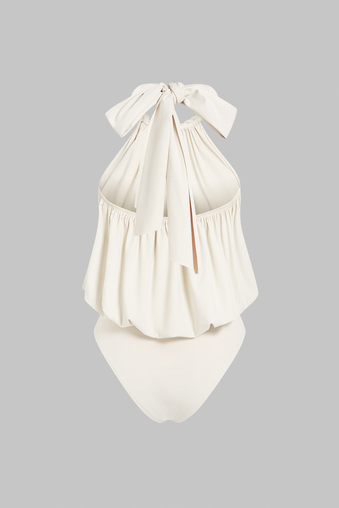 Halter Neck Twist Knot Tie Back Sleeveless Bodysuit