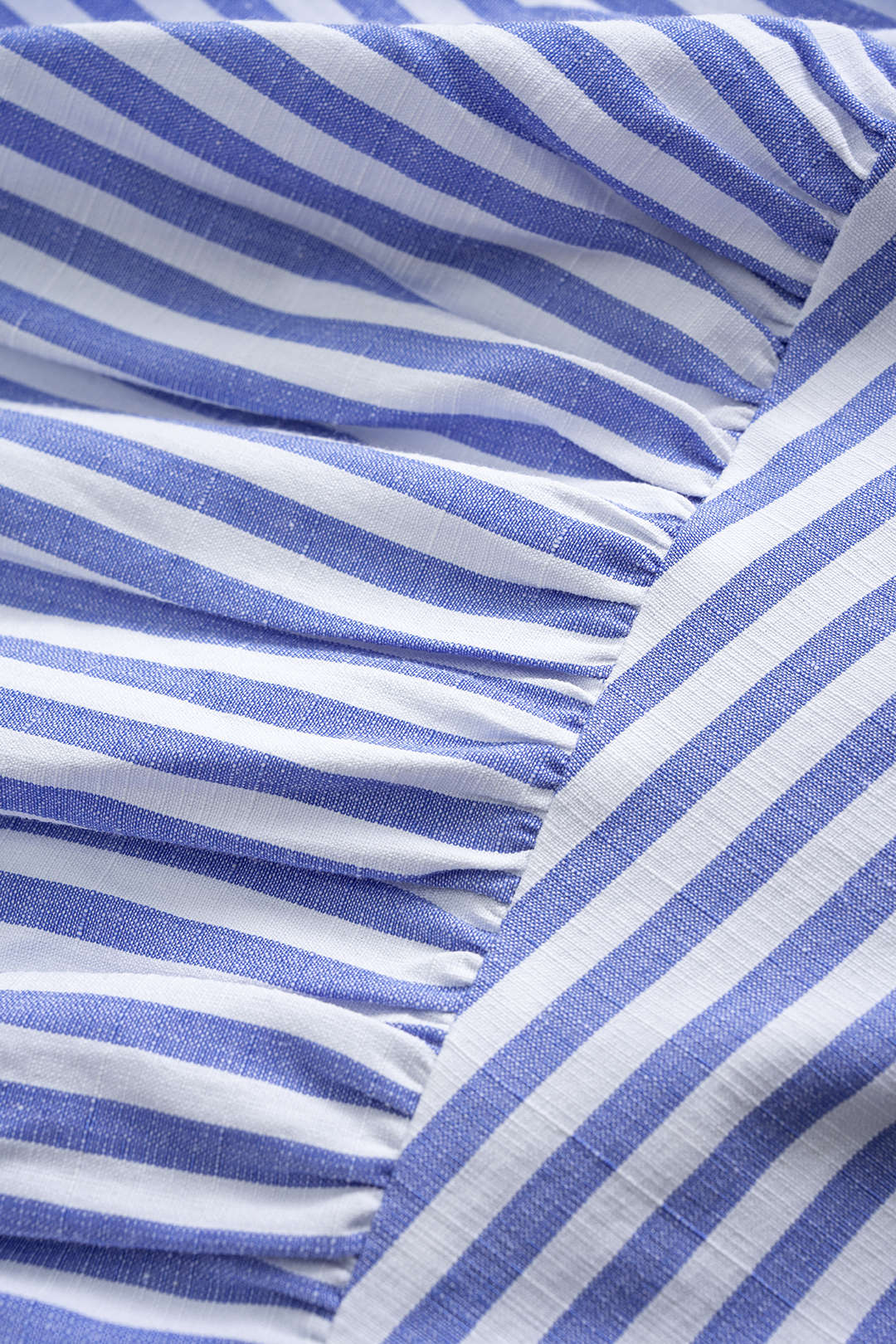 Stripes Print Round Neck Asymmetrical Short Sleeve T-shirt