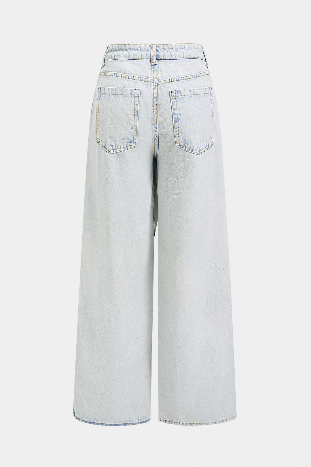 Denim Asymmetrical Straight Leg Jeans