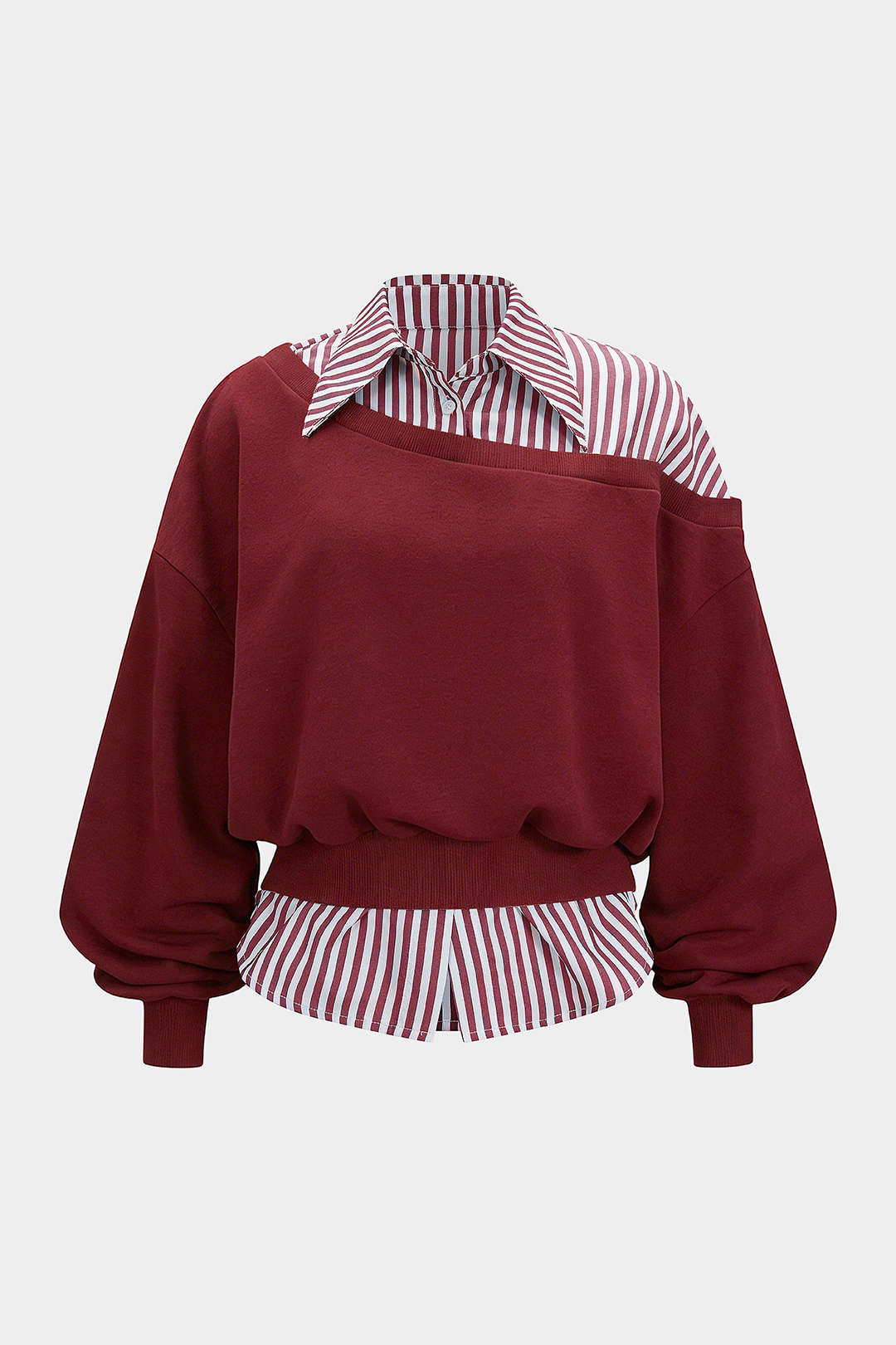 Patchwork Asymmetrical Long Sleeve Sweatshirt