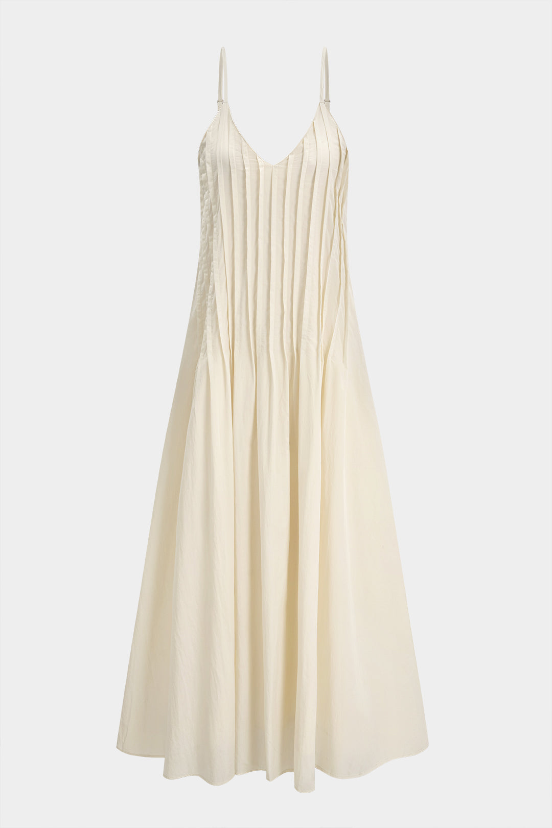 V-Neck Ruched Backless Slip Sleeveless Maxi Dress
