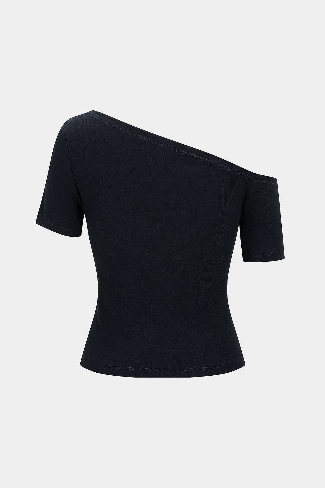 T-shirt court à manches courtes et épaules dénudées avec imprimé lettres