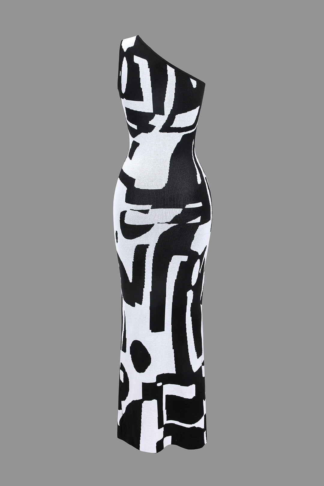 Midikleid mit Kontrast-Cut-Out und Schlitz