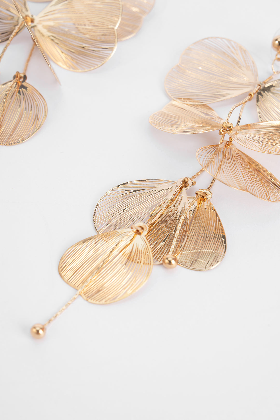 Ginkgo Leaf 3D Fringe Earrings