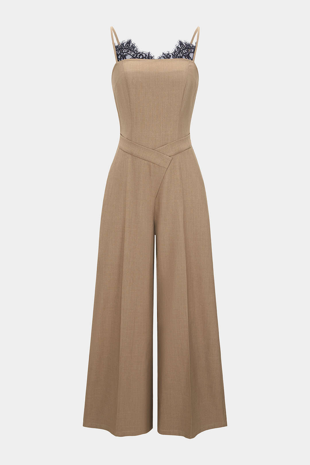 Lace Patchwork Asymmetrical Sleeveless Jumpsuit