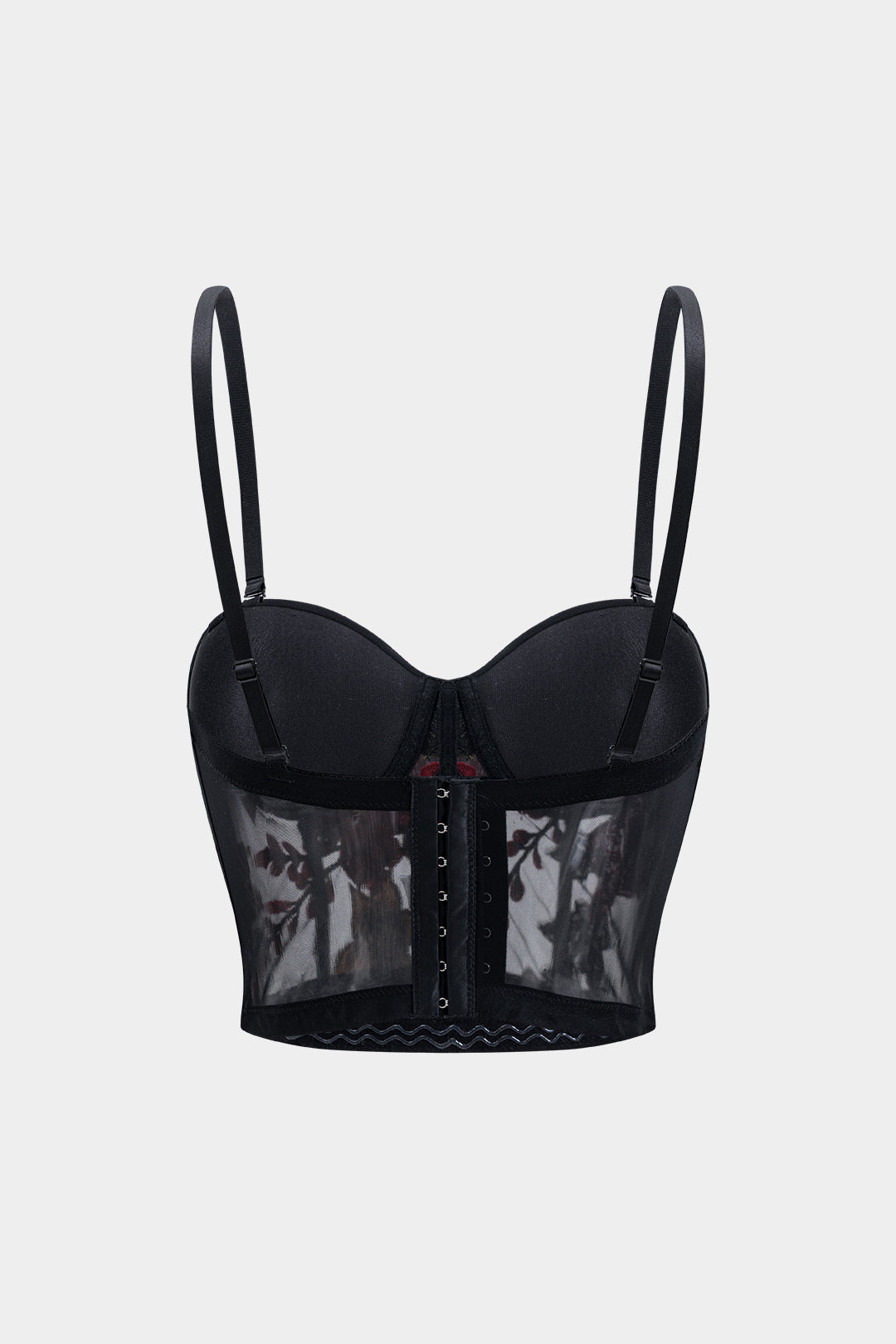 Haut caraco bustier transparent en résille avec applications