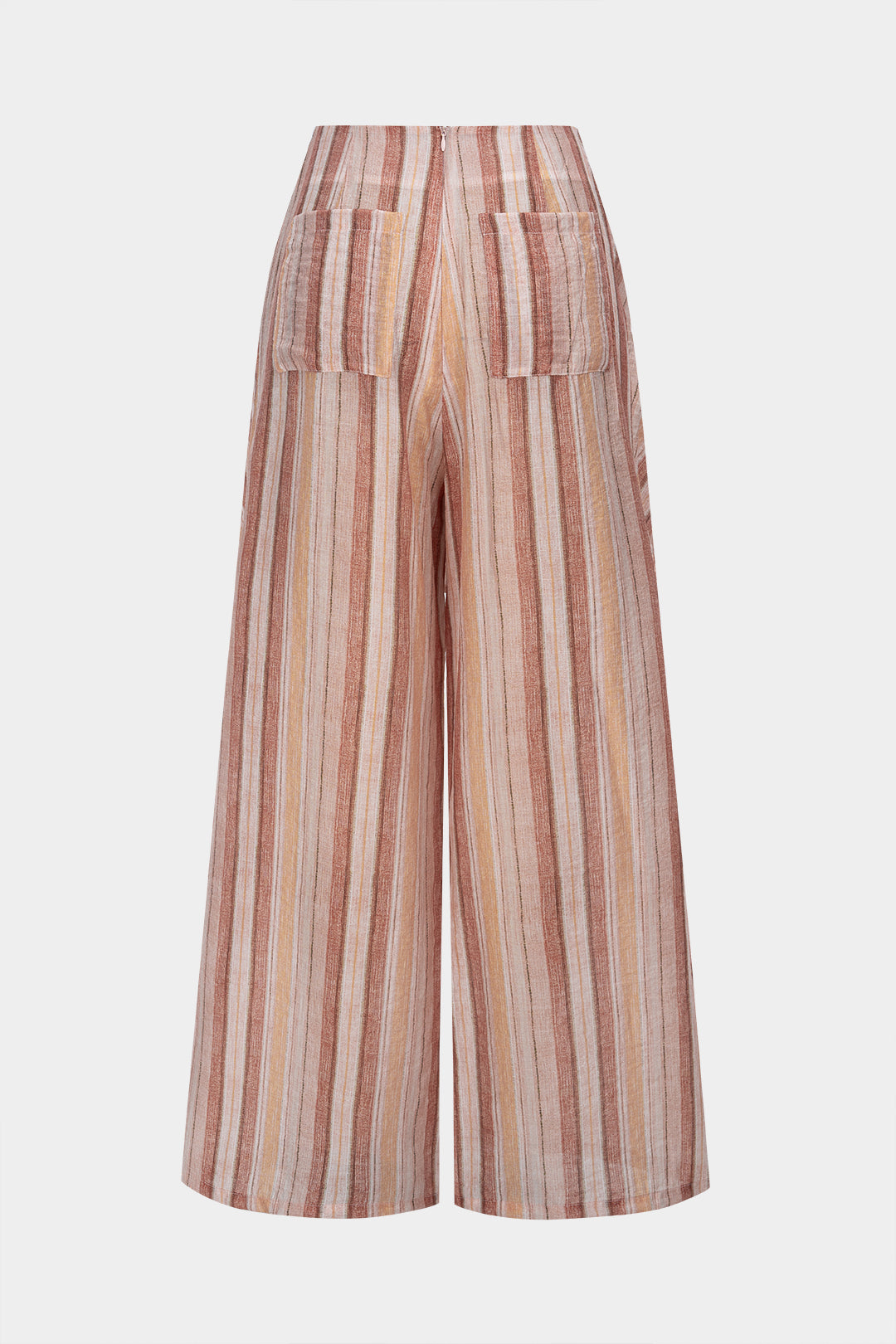 Stripes Print Tie Up Wide Leg Pants