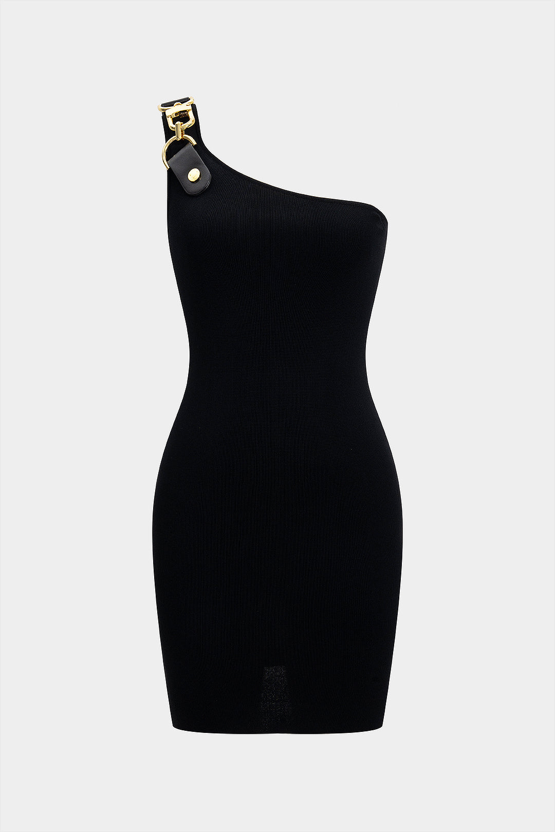 Metallic Decor Asymmetrical Sleeveless Mini Dress